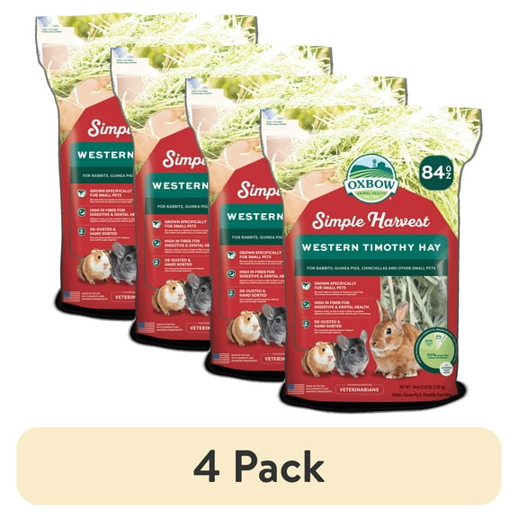 (4 pack) Oxbow Simple Harvest Western Timothy Hay 84oz.
