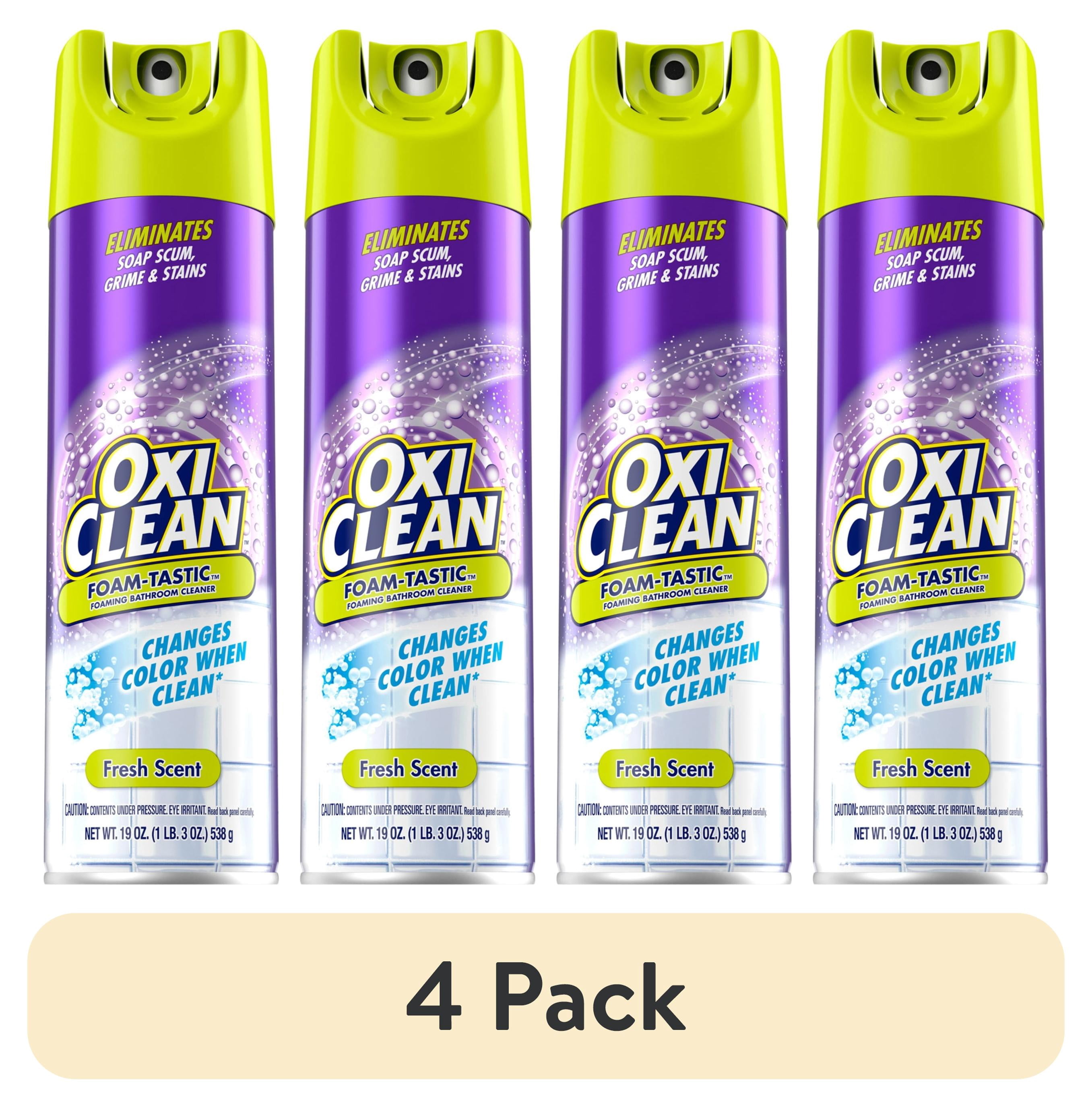 4 pack) OxiClean Foam-Tastic Foaming Bathroom Cleaner, Removes