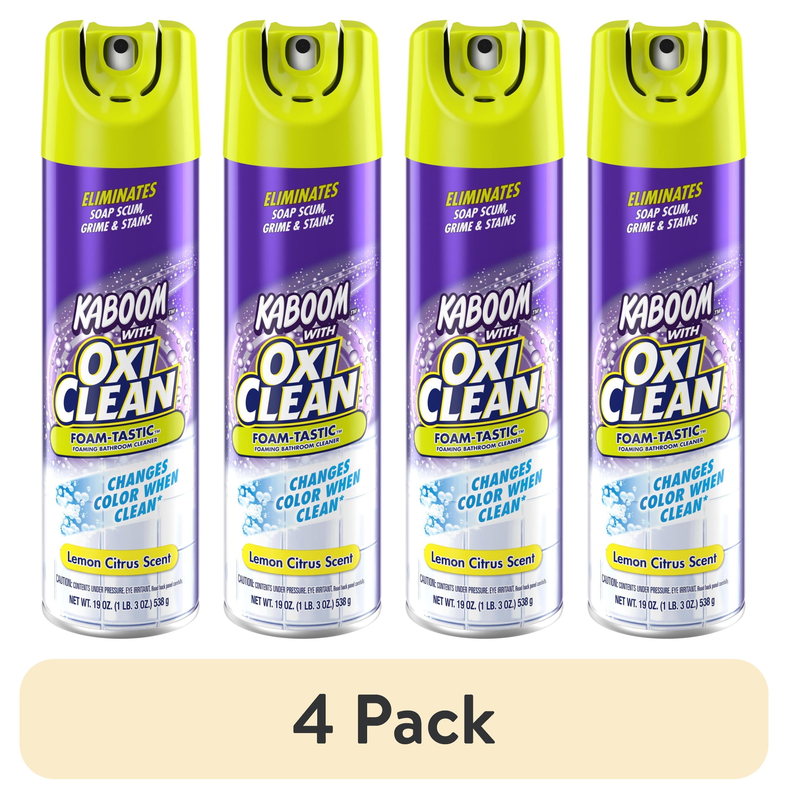 4 pack) OxiClean Foam-Tastic Foaming Bathroom Cleaner, Removes
