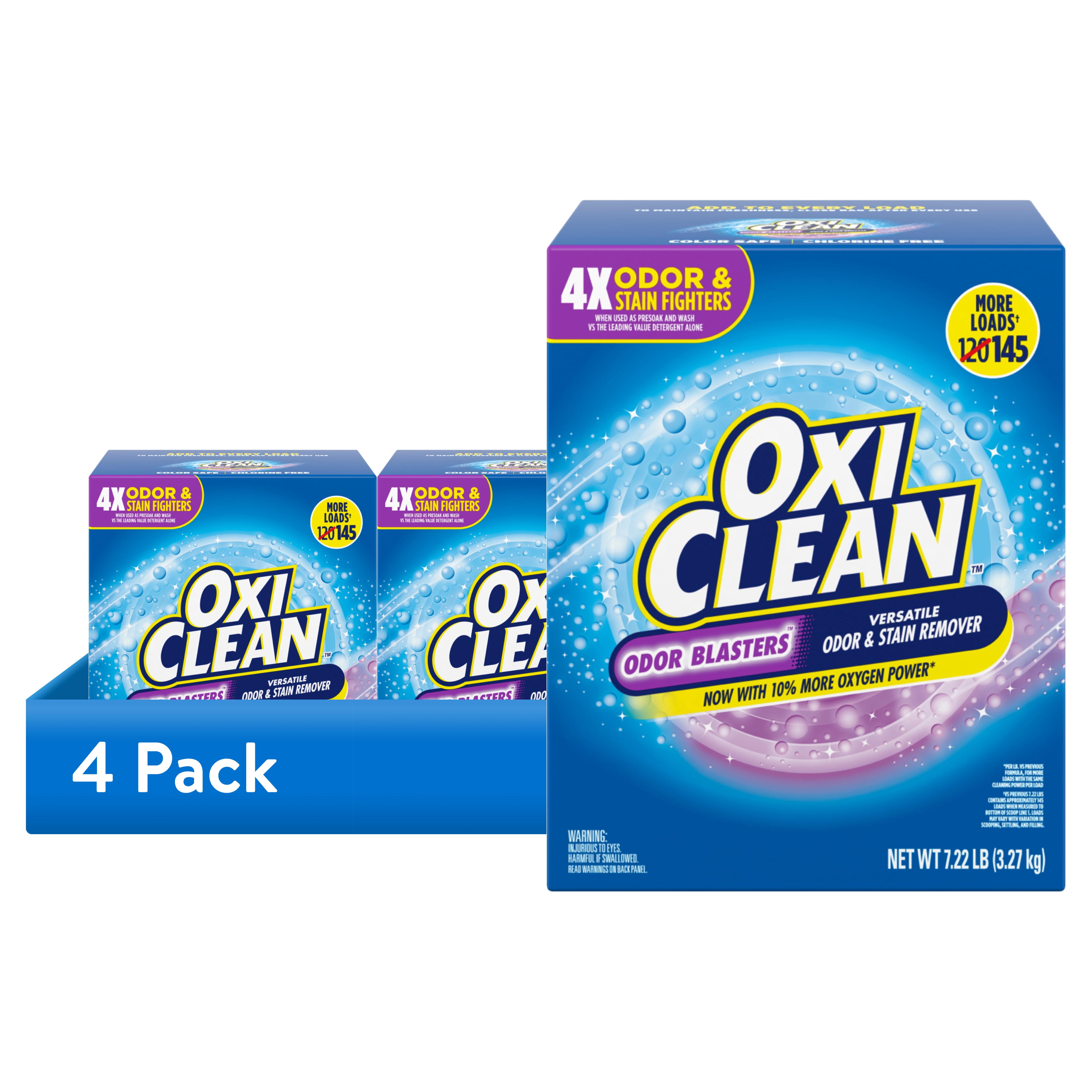 (4 pack) OxiClean Odor Blasters Versatile Odor and Stain Remover Powder, 7.22 lb.