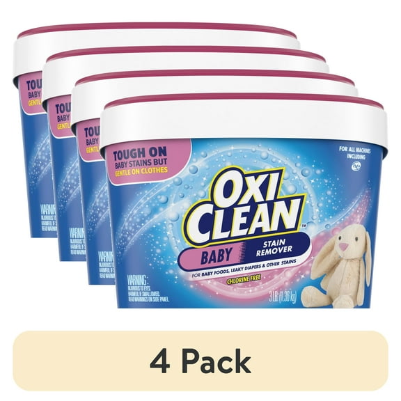 (4 pack) OxiClean Versatile Baby Laundry Stain Remover and Baby Stain Soaker, 3 lb