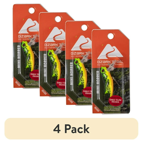 (4 pack) Ozark Trail 1/9 Ounce Mini Hopper Fishing Lure - Fire tiger