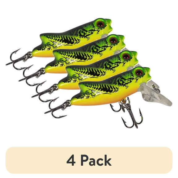 (4 pack) Ozark Trail Freshwater Mini Hopper Fishing Lure, Fire Tiger, 1/9 oz