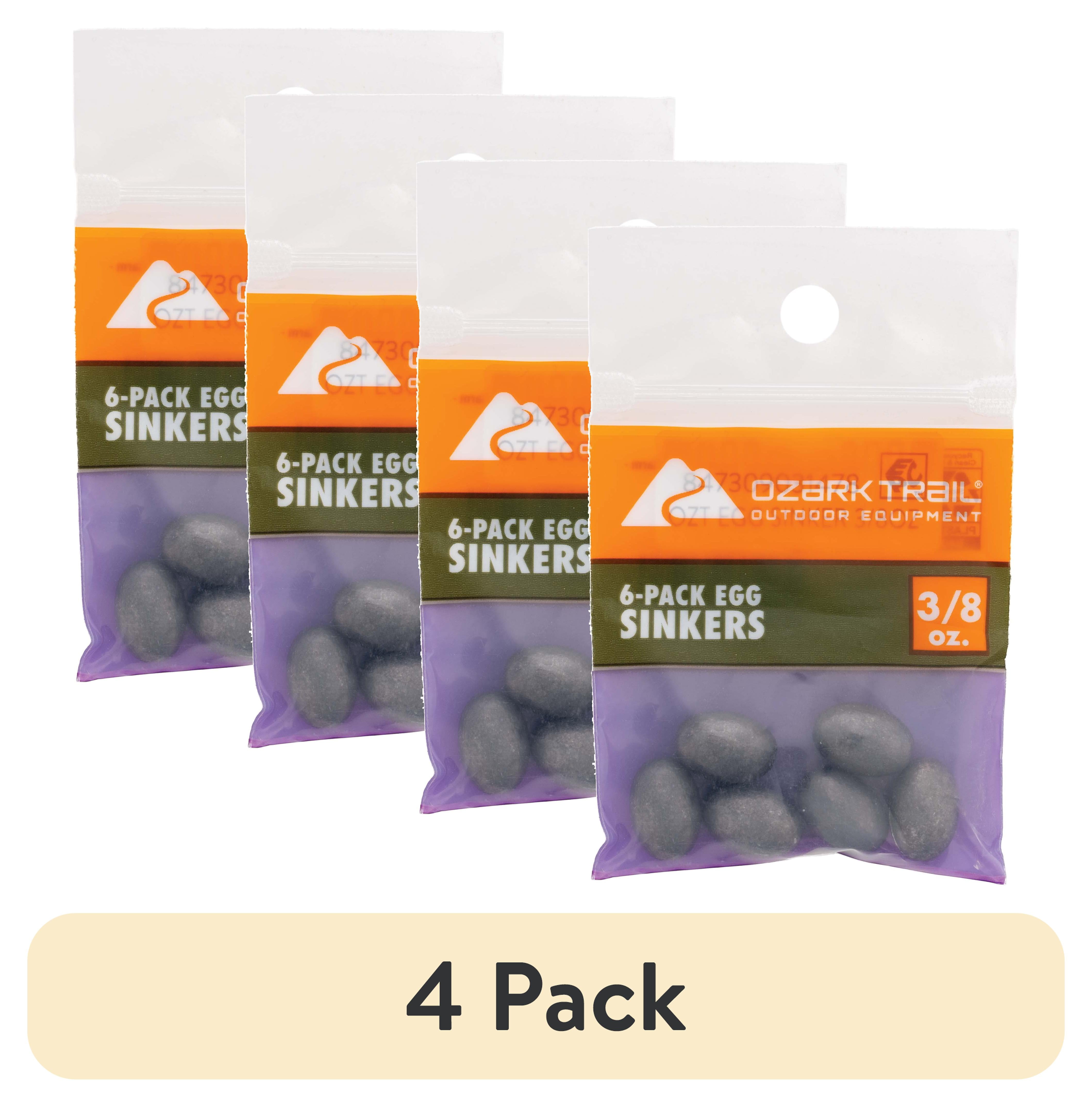 (4 pack) Ozark Trail 3/8 oz Egg Sinkers Fishing Weights 6 Pack