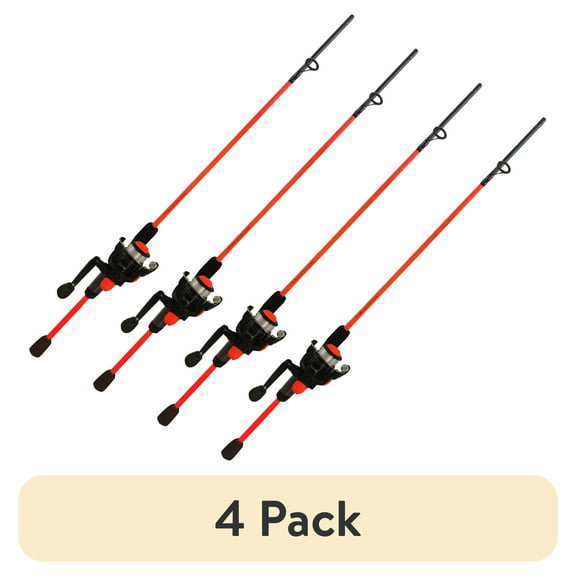 (4 pack) Ozark Trail Wayfarer Spinning Fishing Rod and Reel Combo, 5-foot 6-inch 2-Piece Rod, Size 80 Reel, Left/Right Hand Retrieve, Orange