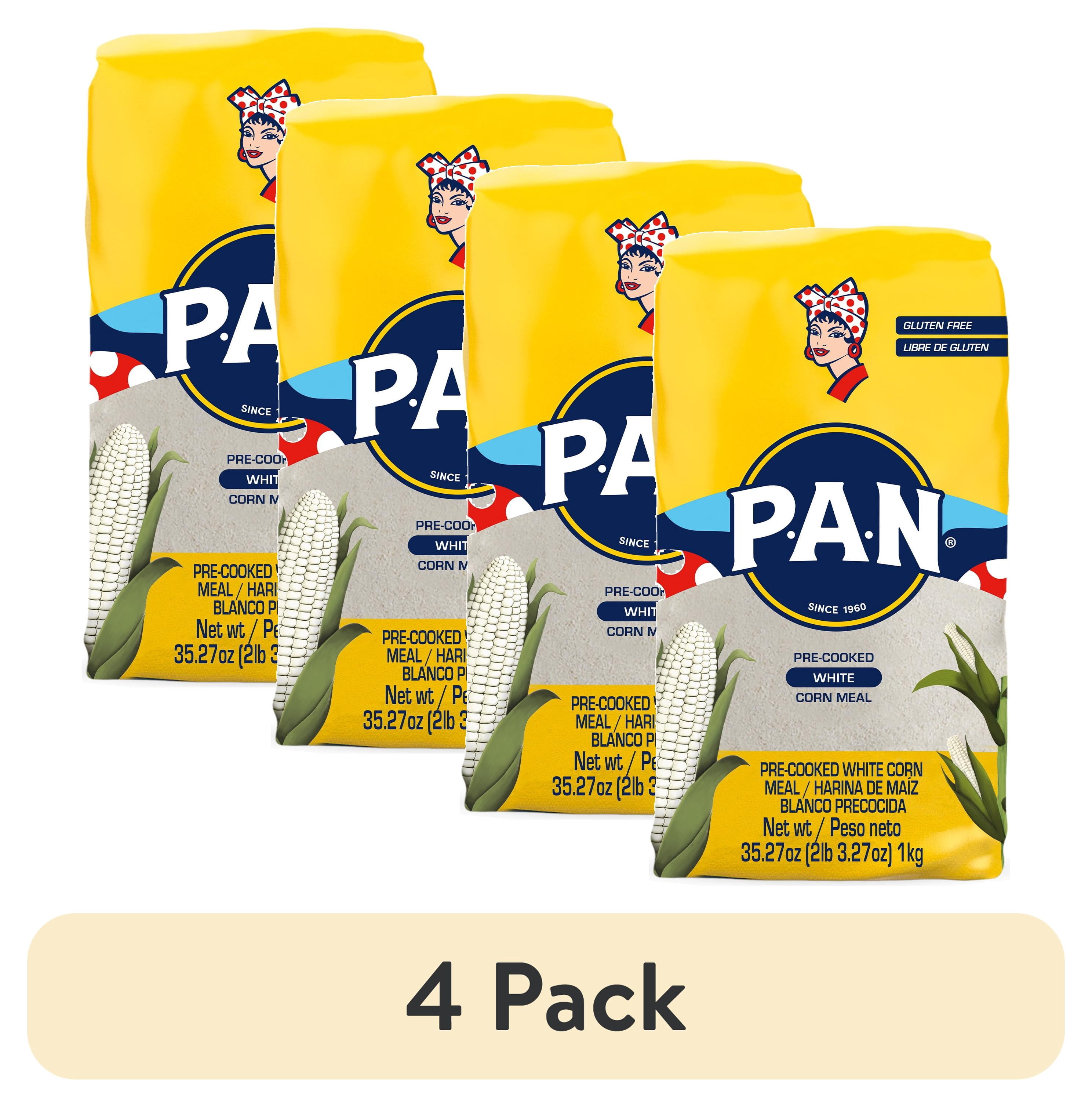 (4 pack) P.A.N. Gluten Free Pre-Cooked White Corn Meal 35.27 oz