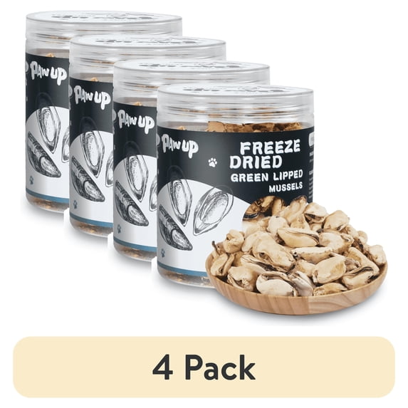 (4 pack) PAWUP Freeze Dried Dog Treats for Small, Medium, Large Dogs & Cats, 100% Single Ingredient, Grain Free, No Additives, Natural Snacks, 3.5oz