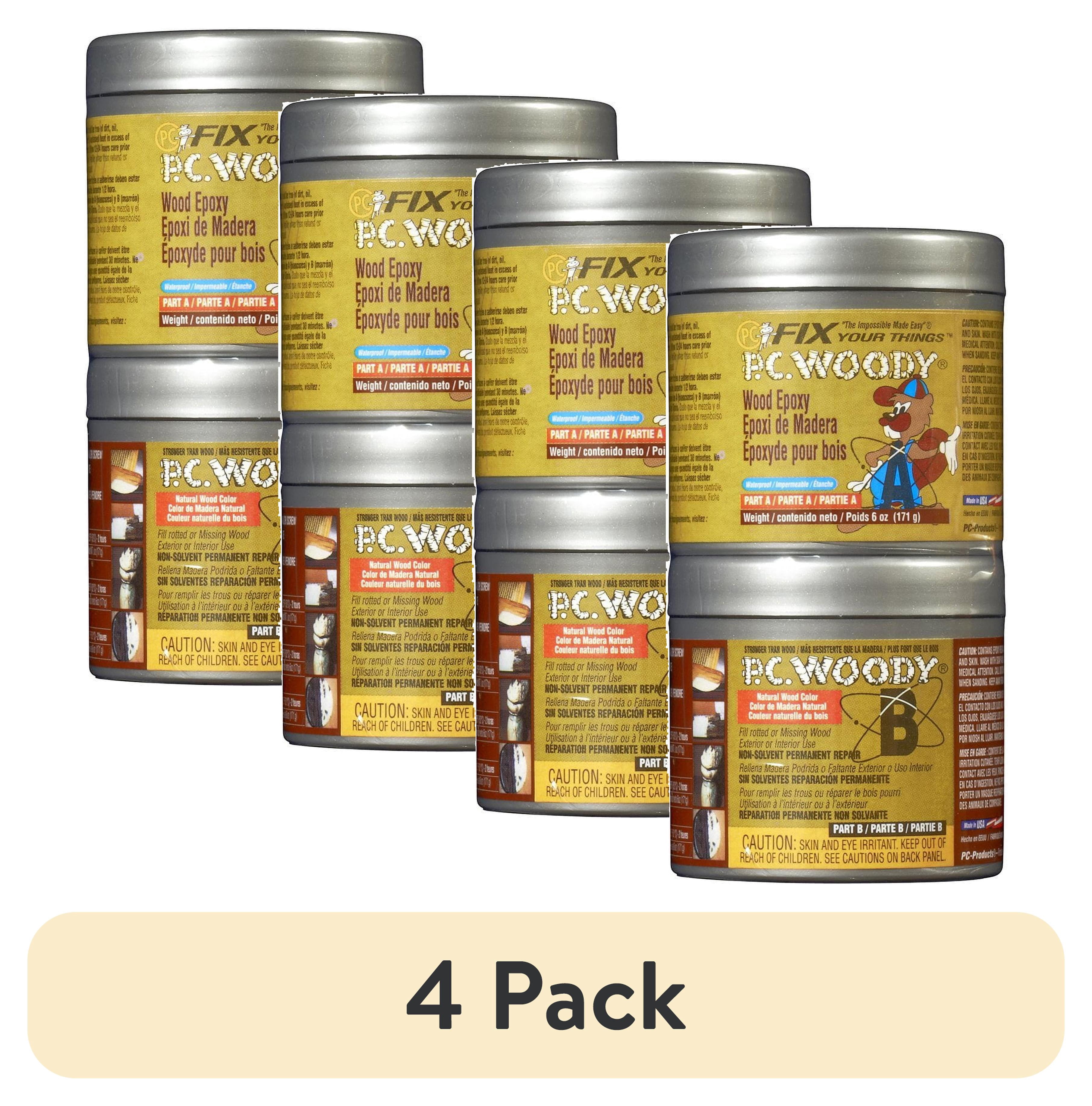 (4 pack) PC Products PC-Woody Wood Repair Epoxy Paste, Two-Part 6oz in ...