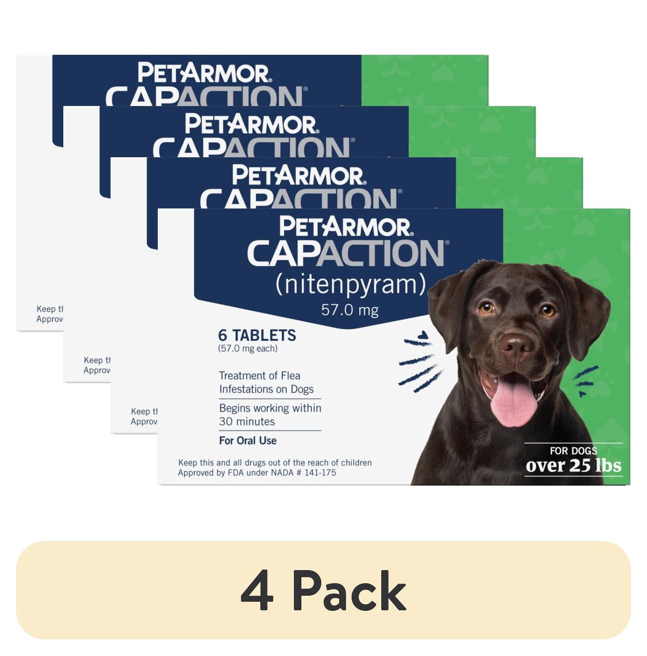 (4 pack) PETARMOR CAPACTION Fast-Acting Oral Flea Treatment for Medium and Large Dogs