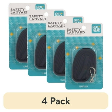 (4 pack) PG Safety Lanyard, Black, 1 Count