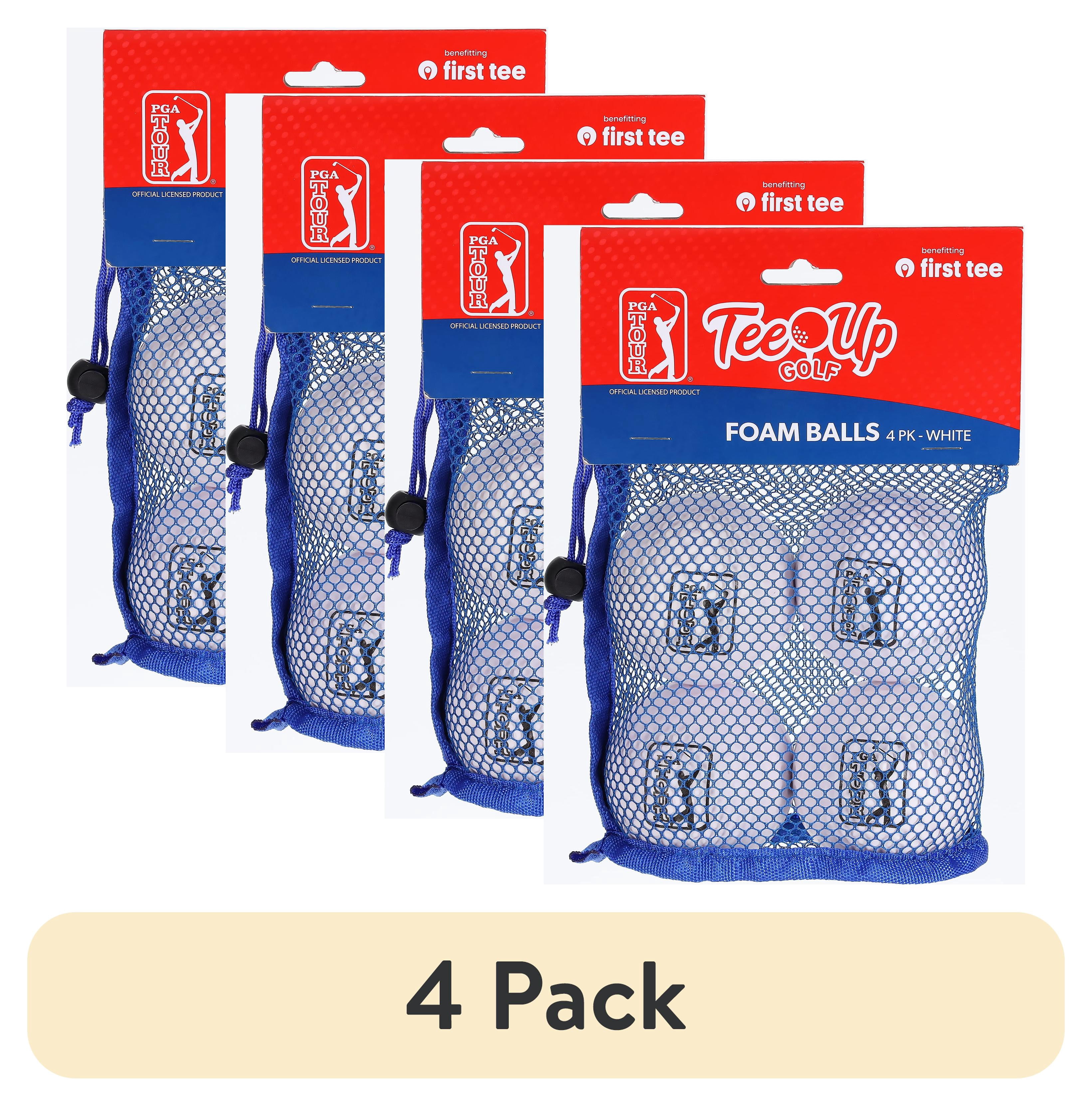 (4 pack) PGA TOUR Tee-Up Extra Large New Foam Golf Balls, Set of 4, White