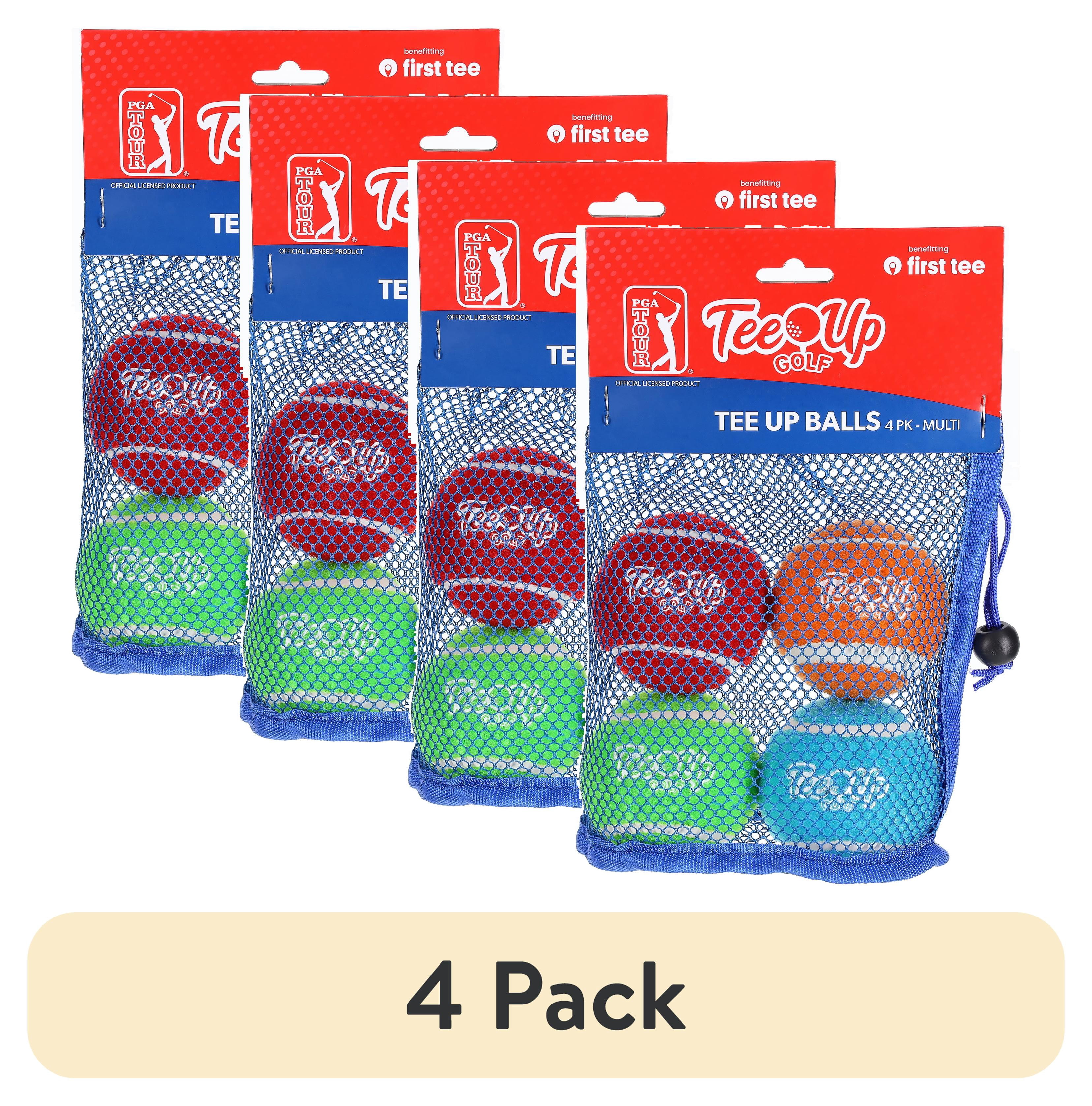 (4 pack) PGA Tour Tee-Up New Multicolor Sticky Golf Balls 4 Pack