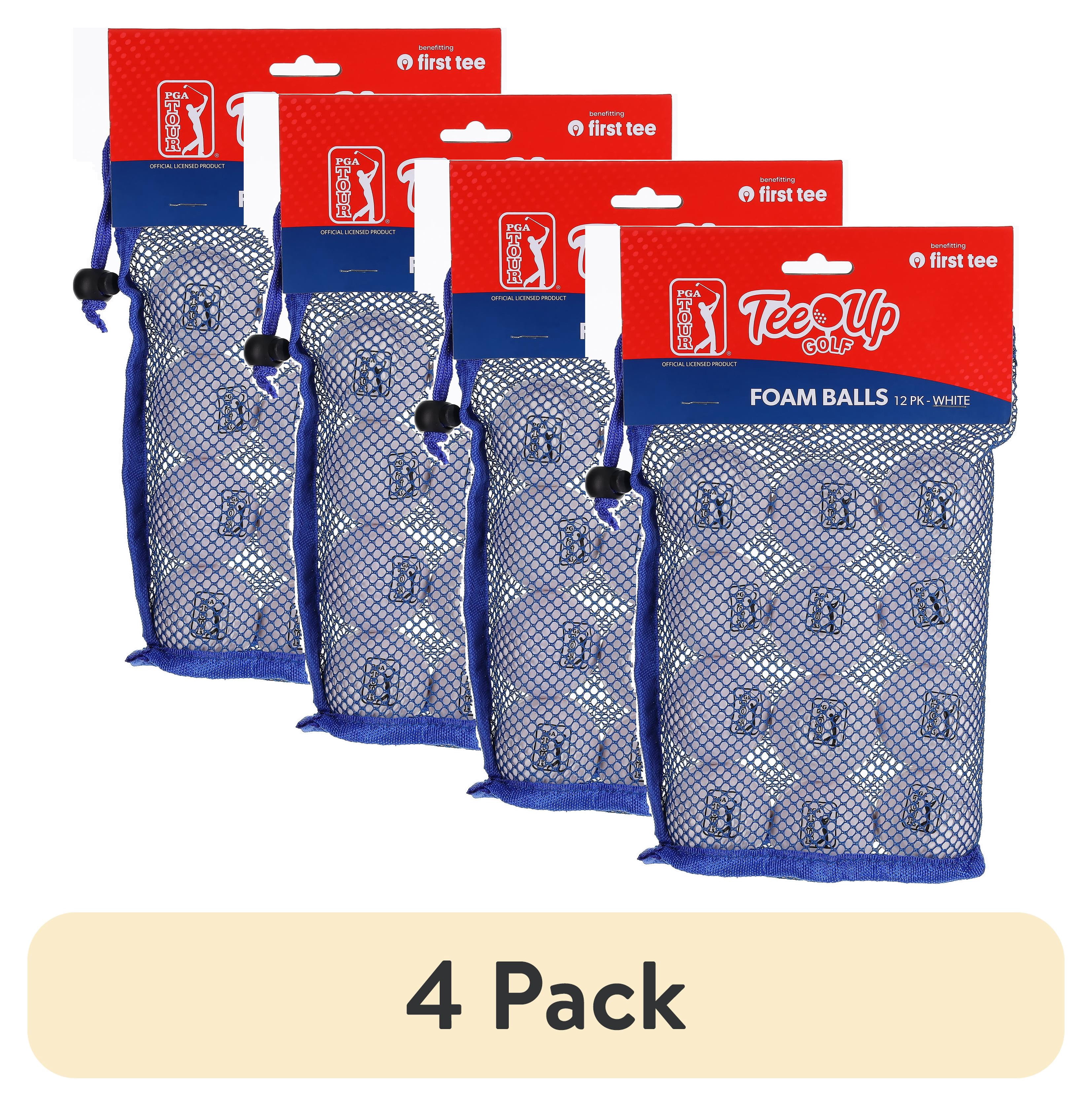 (4 pack) PGA Tour Tee-Up Practice Foam Golf Balls, 12pk, White