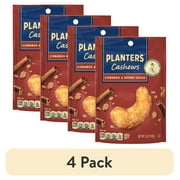 (4 pack) PLANTERS Cashews Cinnamon & Brown Sugar, Party Snacks, Plant Based Protein, 5 Oz Bag