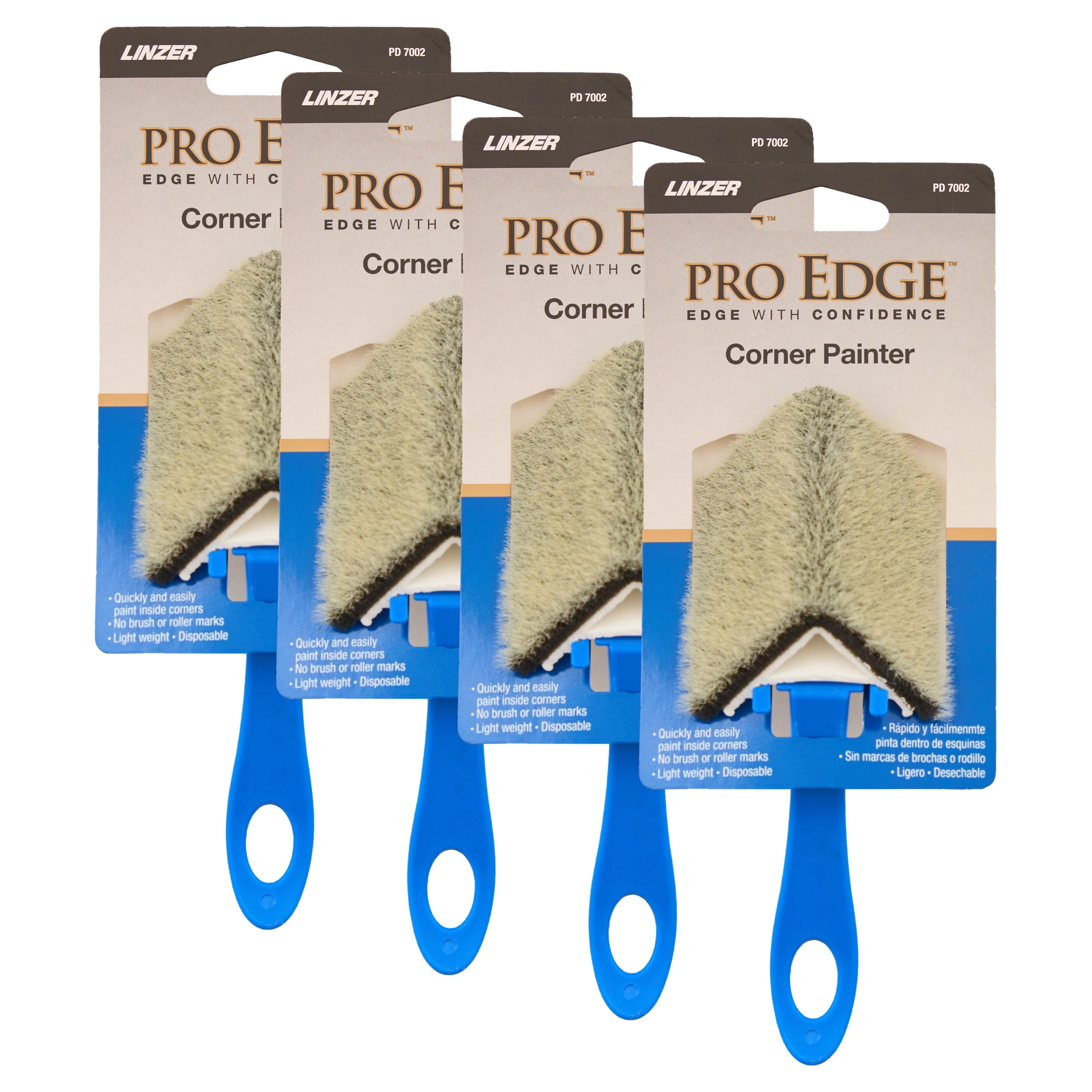 (4 pack) PRO EDGE by Linzer Corner Painter for Smooth to Semi-Smooth Surfaces