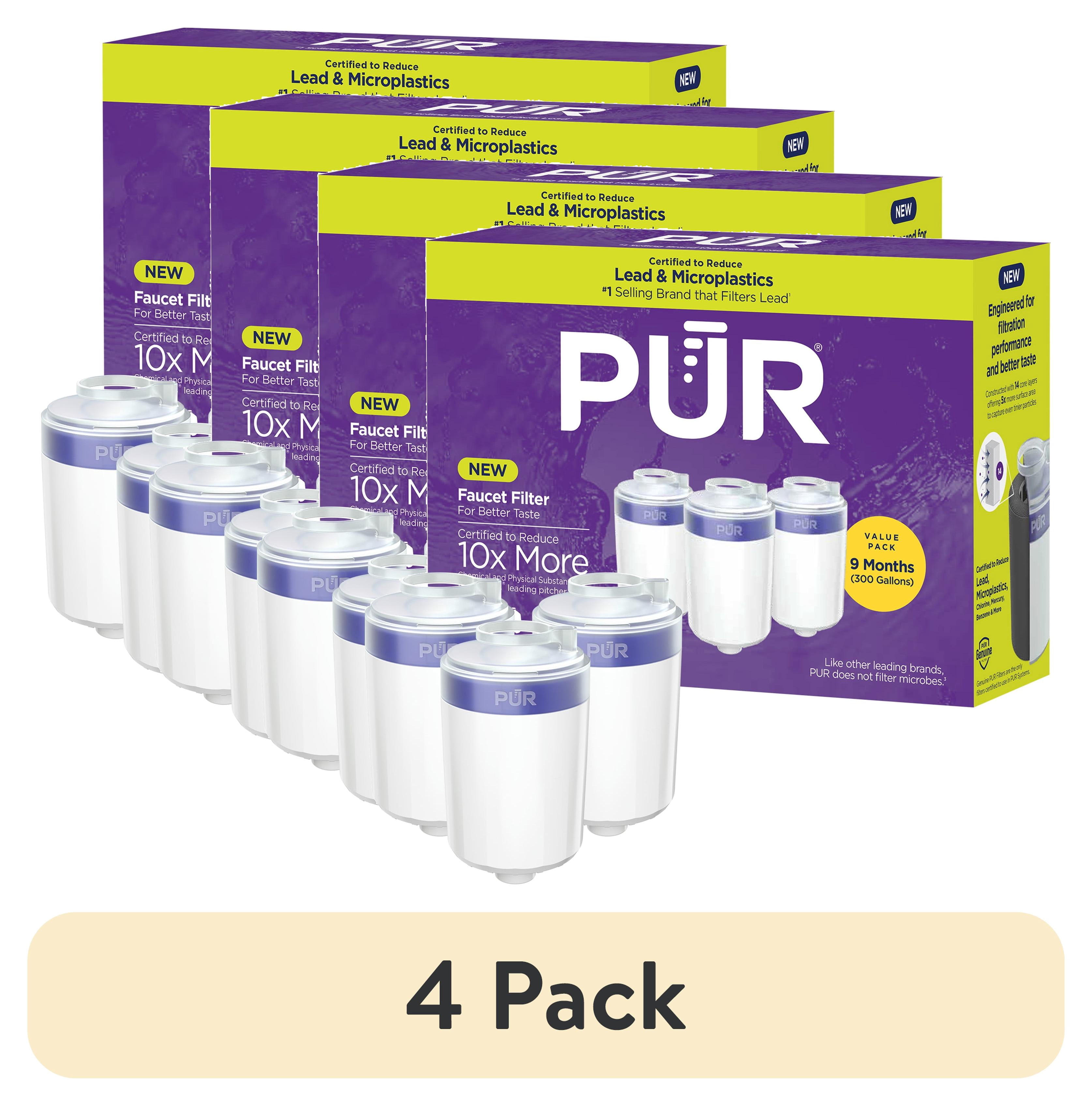 (4 pack) PUR Faucet Mount Water Replacement Filter, RF33753, 3 Pack