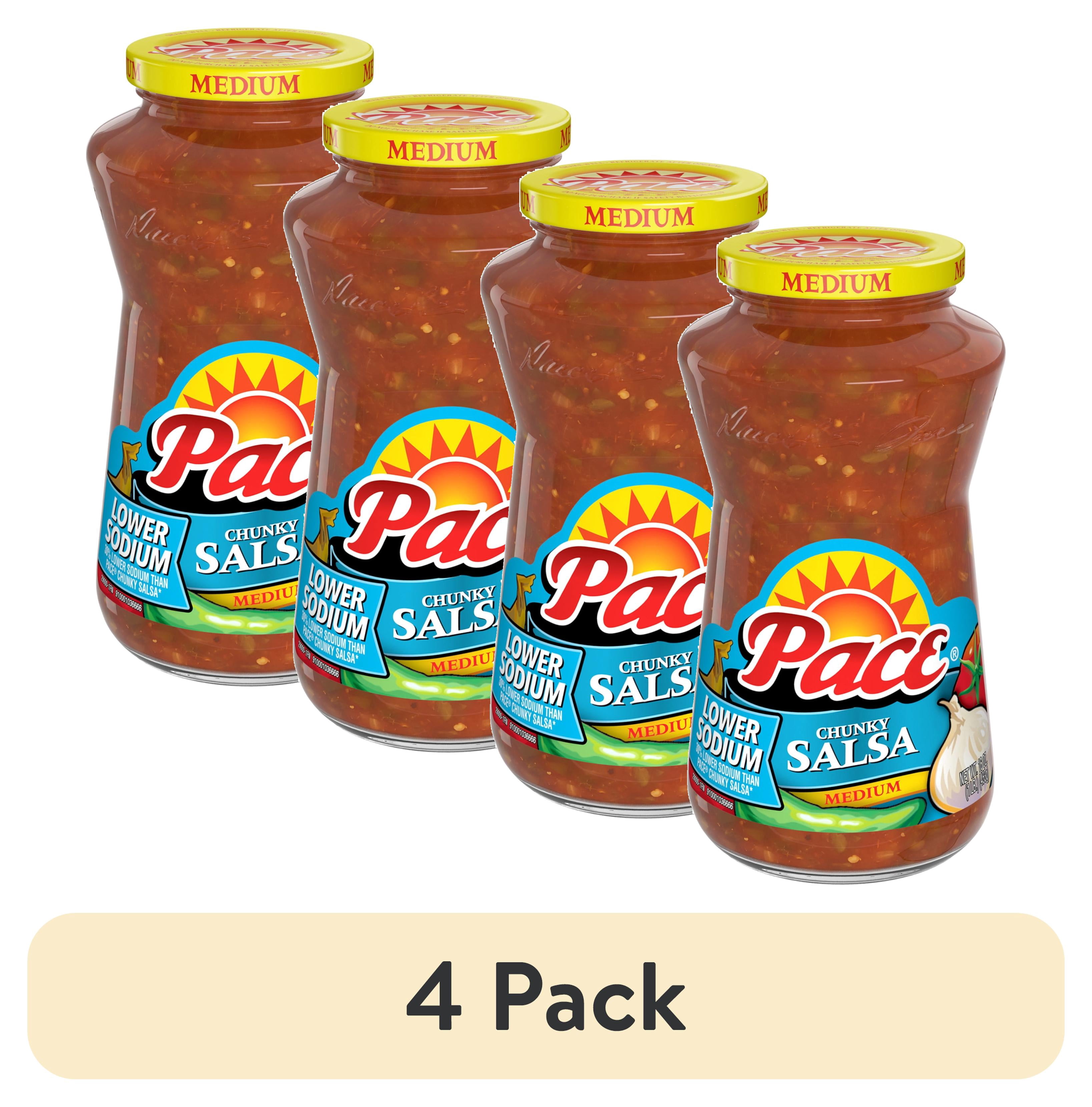 (4 pack) Pace Lower Sodium Chunky Medium Salsa, 16 oz Jar