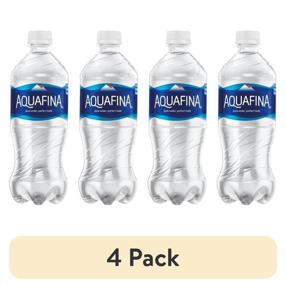 (4 pack) Pack of 2 Aquafina Purified Drinking Bottled Water, 20 fl oz (Package May Vary)