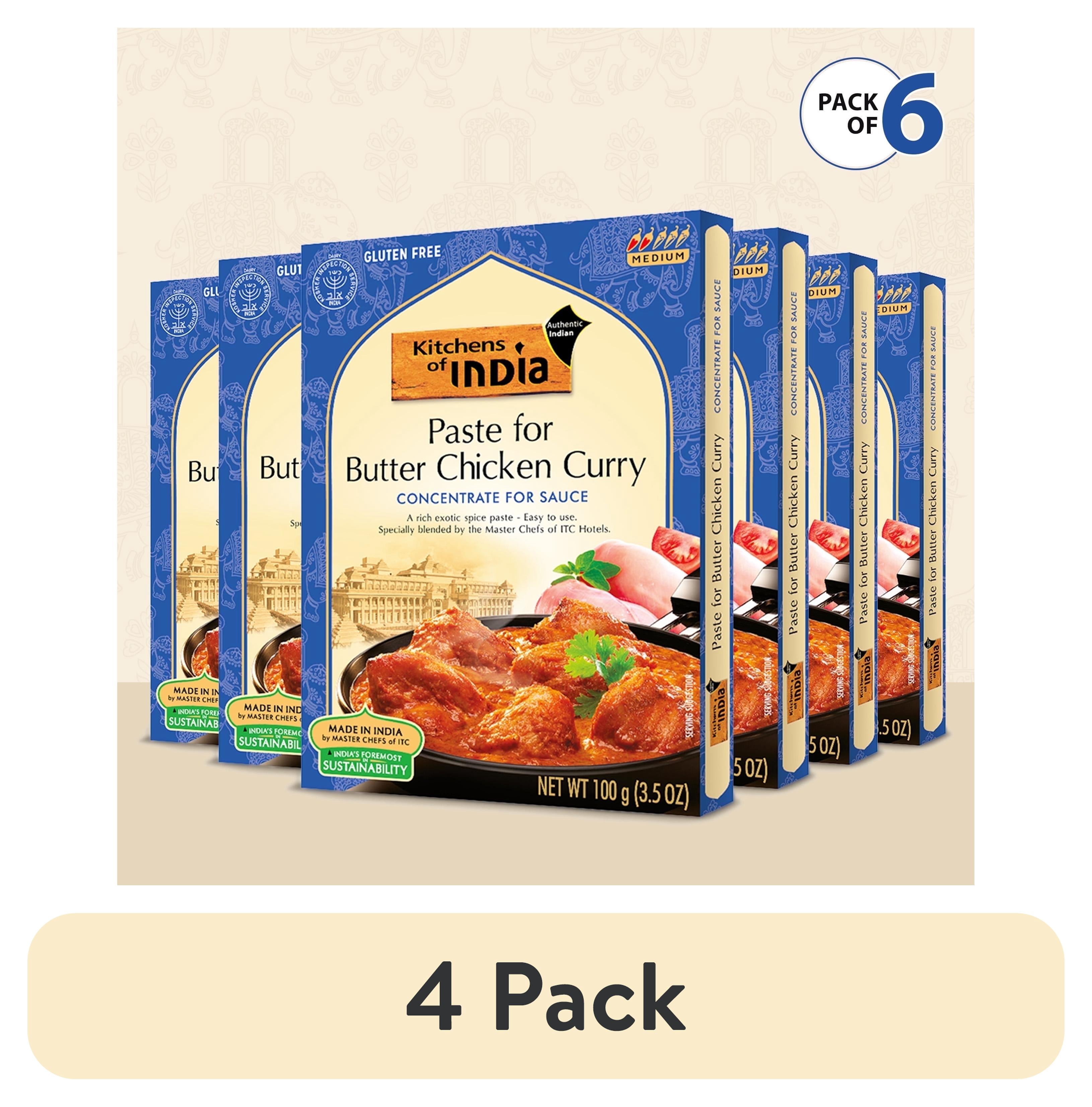 BURTER CHICKEN CURRY  Kitchens of India, Butter Chicken Curry Paste, 3.5 oz, Pack of 6