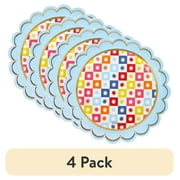 (4 pack) Packed Party "Check It Out" Multicolor 9" Dinner Plates, 10 CT