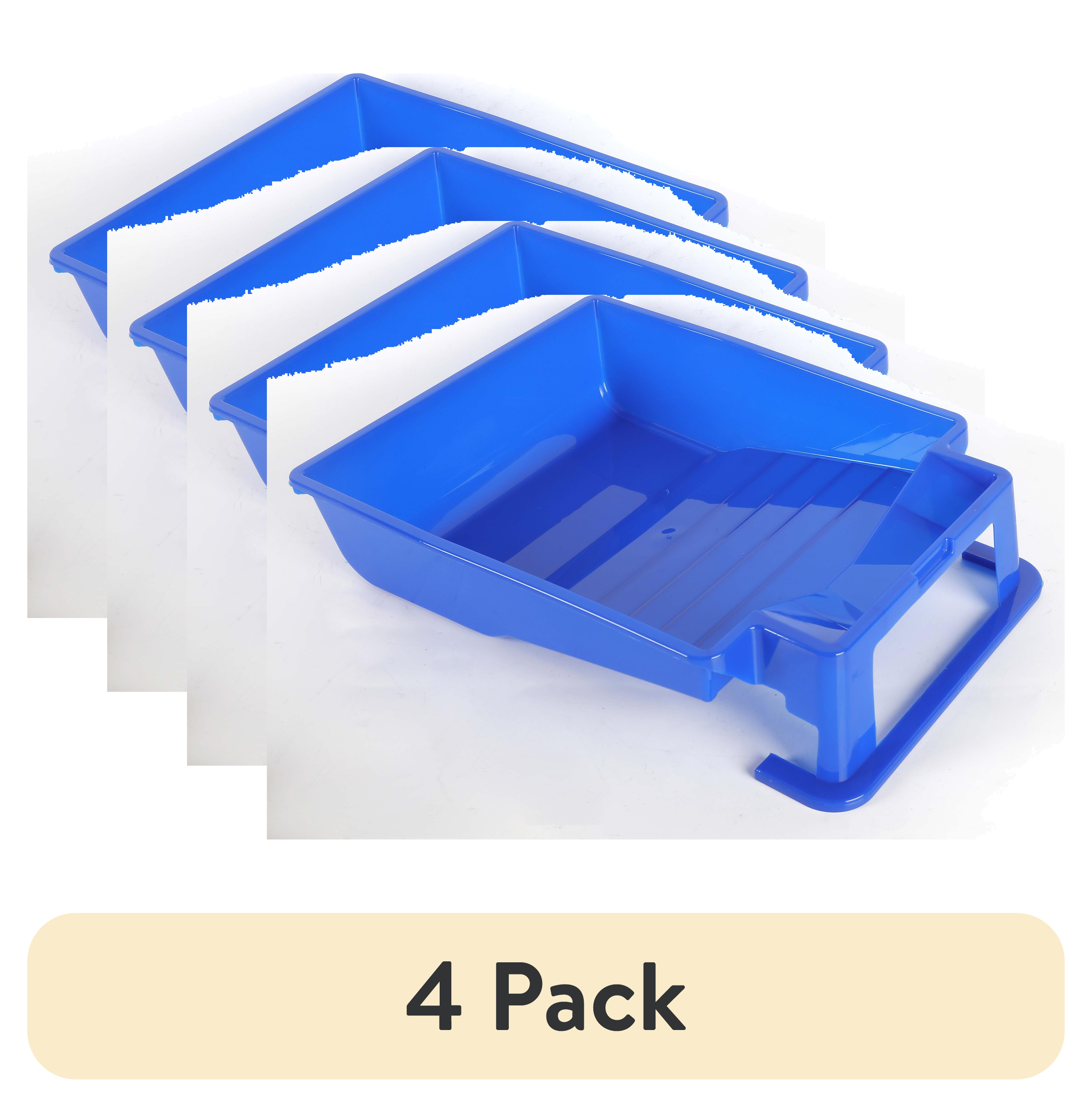 (4 pack) Paint Pro Plastic 9-inch Plastic Paint Tray Blue