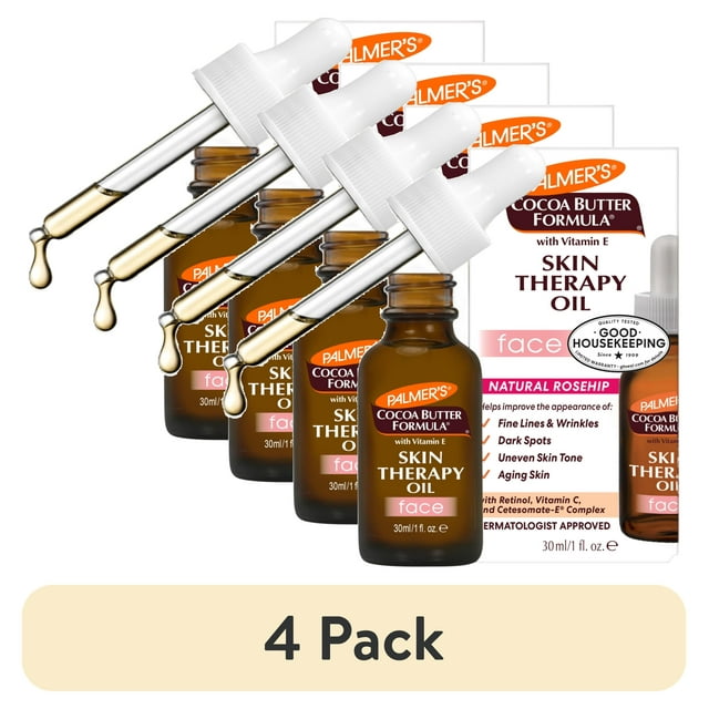 (4 pack) Palmer's Cocoa Butter Formula Rosehip Fragrance Skin Therapy Oil for Face, 1 fl oz