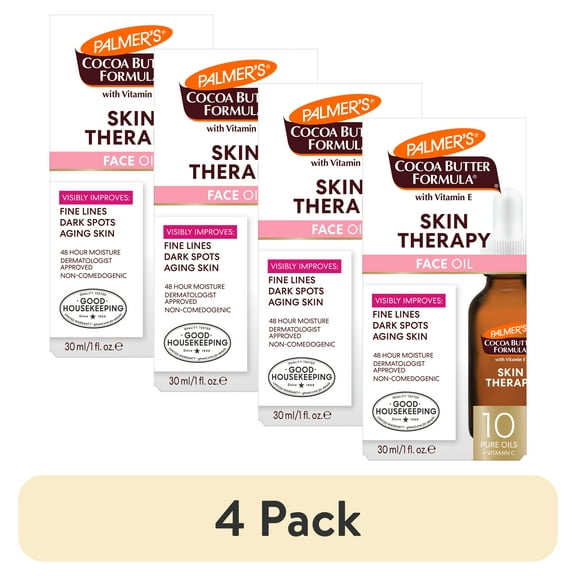 (4 pack) Palmer's Cocoa Butter Formula Rosehip Fragrance Skin Therapy Oil for Face, Vitamin C Retinol, 1 fl oz