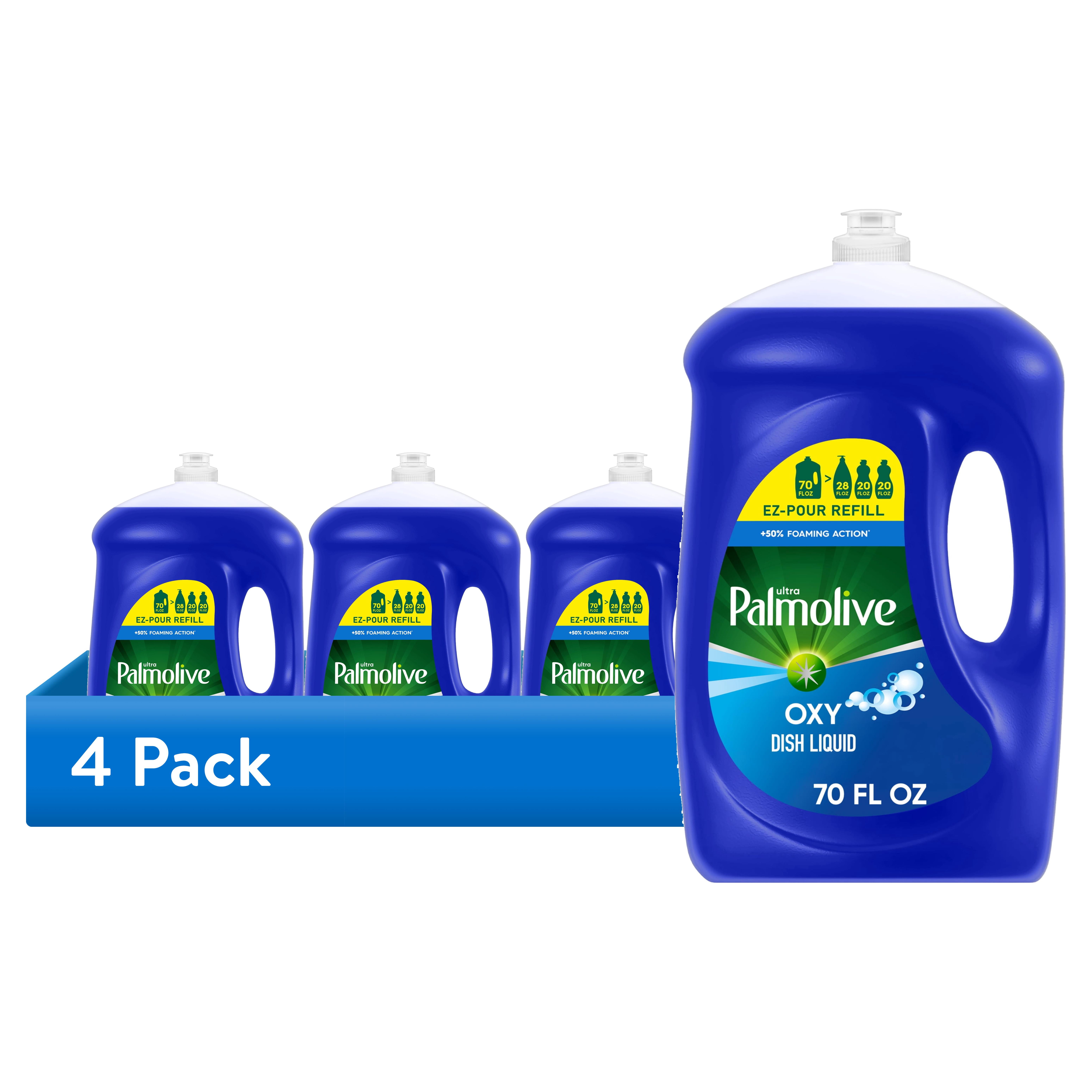 (4 pack) Palmolive Ultra Oxy Liquid Dish Soap, Grease Cutting, 70 fl oz EZ-Pour Refill Bottle