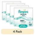 thumbnail interactive-video image 1 of (4 pack) Pampers Aqua Pure Baby Wipes Unscented, 2-Pack, 112 Total Wipes (Select for More Options), 1 of 17