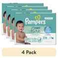 thumbnail image 1 of (4 pack) Pampers Aqua Pure Baby Wipes Unscented, 99% Water, 6 Pack, 336 Total Count (Select for More Options), 1 of 12