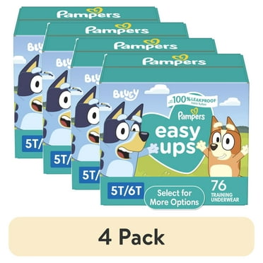 (4 pack) Pampers Easy Ups Bluey Potty Training Pants Boys 5T-6T, 76 Count (Select for More Options)