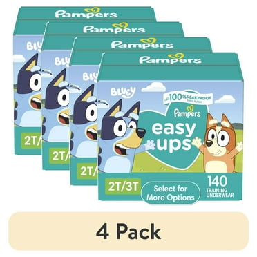(4 pack) Pampers Easy Ups Bluey Potty Training Pants Boys Size 2T-3T, 140 Count (Select for More Options)