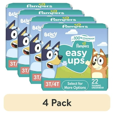 (4 pack) Pampers Easy Ups Bluey Potty Training Pants Boys Size 3T-4T, 22 Count (Select for More Options)