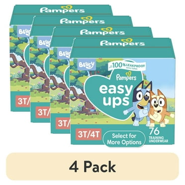(4 pack) Pampers Easy Ups Bluey Potty Training Pants Boys Size 3T-4T, 76 Count (Select for More Options)