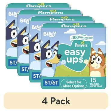 (4 pack) Pampers Easy Ups Bluey Potty Training Pants Boys Size 5T-6T, 15 Count (Select for More Options)