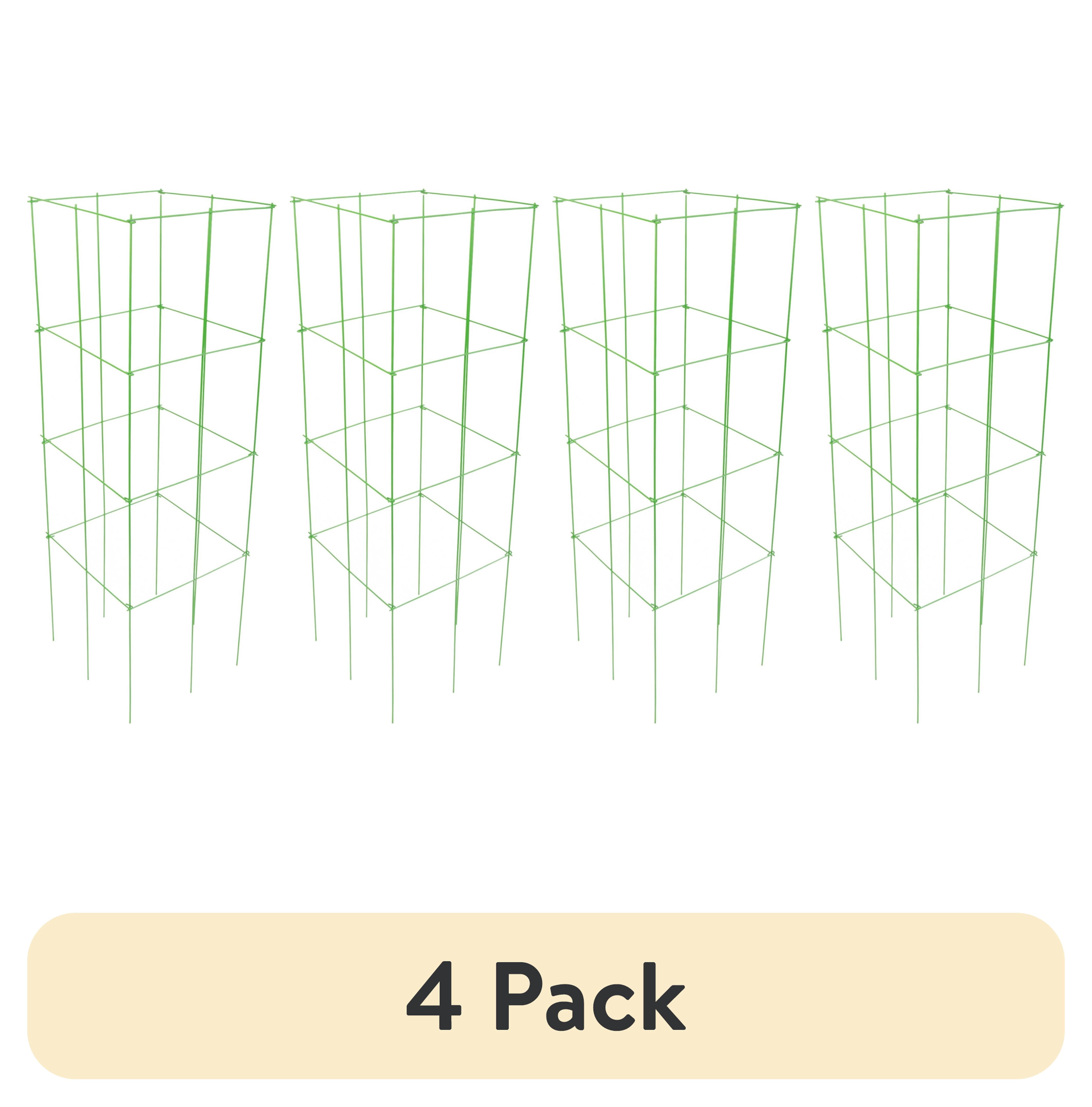 (4 pack) Panacea 47-in 4-Panel Heavy Duty Powder Coated Steel Tomato Tower Light Green Plant Cage
