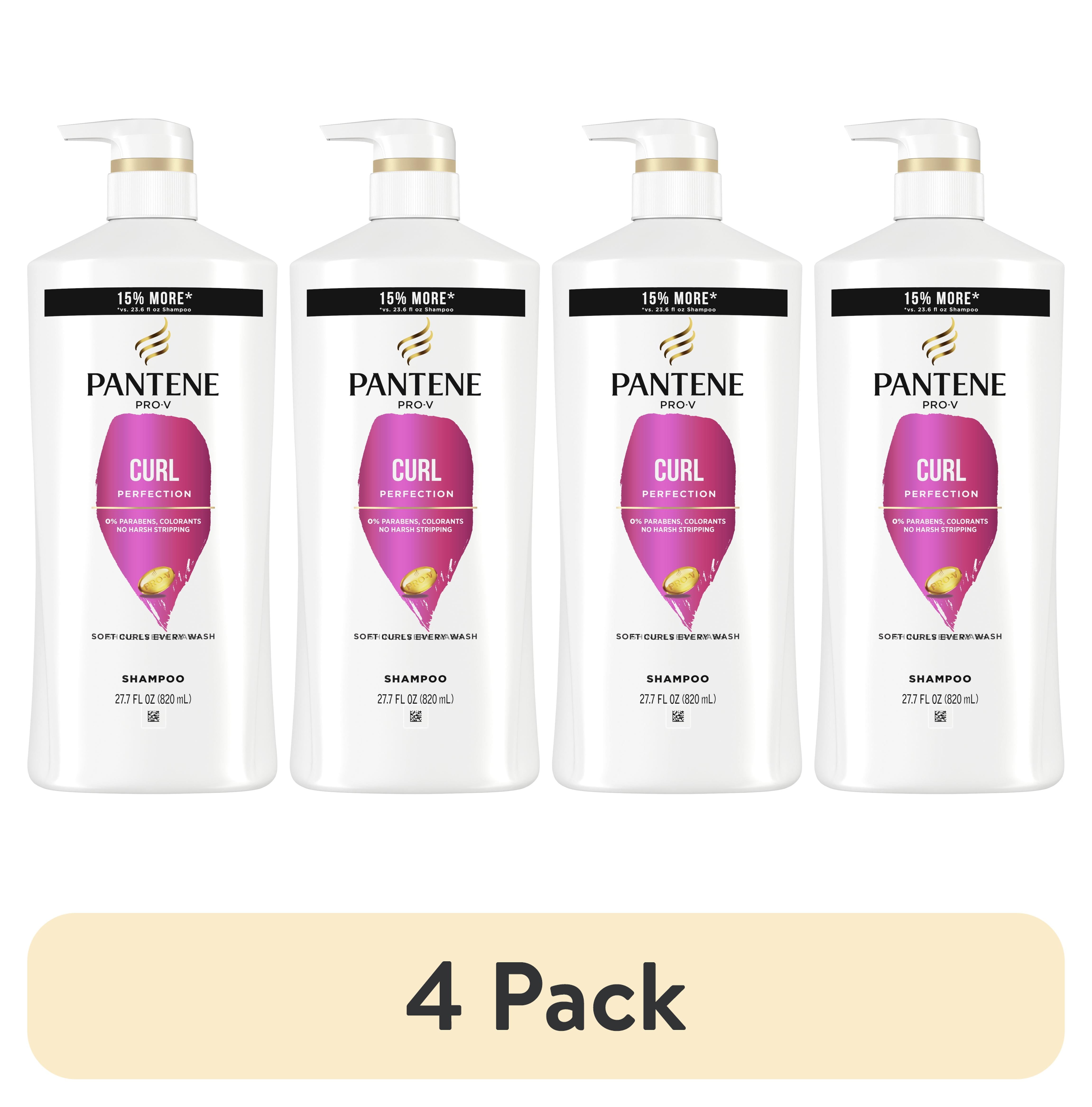 (4 pack) Pantene Pro-V Daily Shampoo, Curl Perfection with Pro-Vitamin B5, 27.7 fl oz