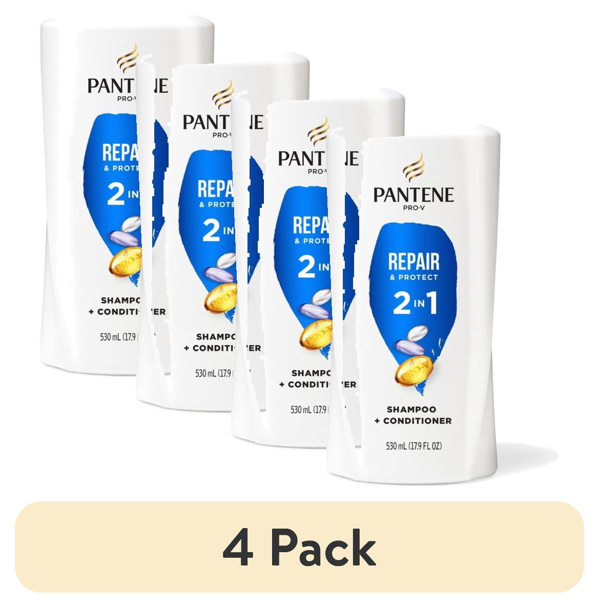 (4 pack) Pantene Pro-V 2in1 Shampoo + Conditioner, Repair & Protect, for All Hair Types, 17.9 fl oz