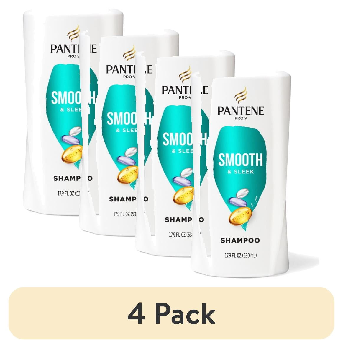 (4 pack) Pantene Pro-V Shampoo, Smooth and Sleek, 17.9 fl oz