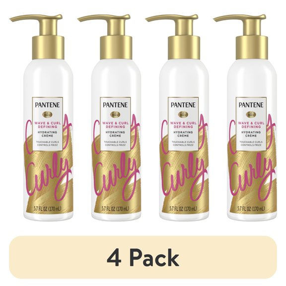 (4 pack) Pantene Pro-V Wave & Curl Defining Hydrating Crème, 5.7 oz