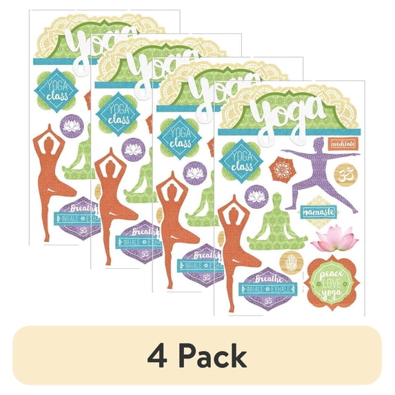 (4 pack) Paper House 3D Stickers 4.5"X7"-Yoga