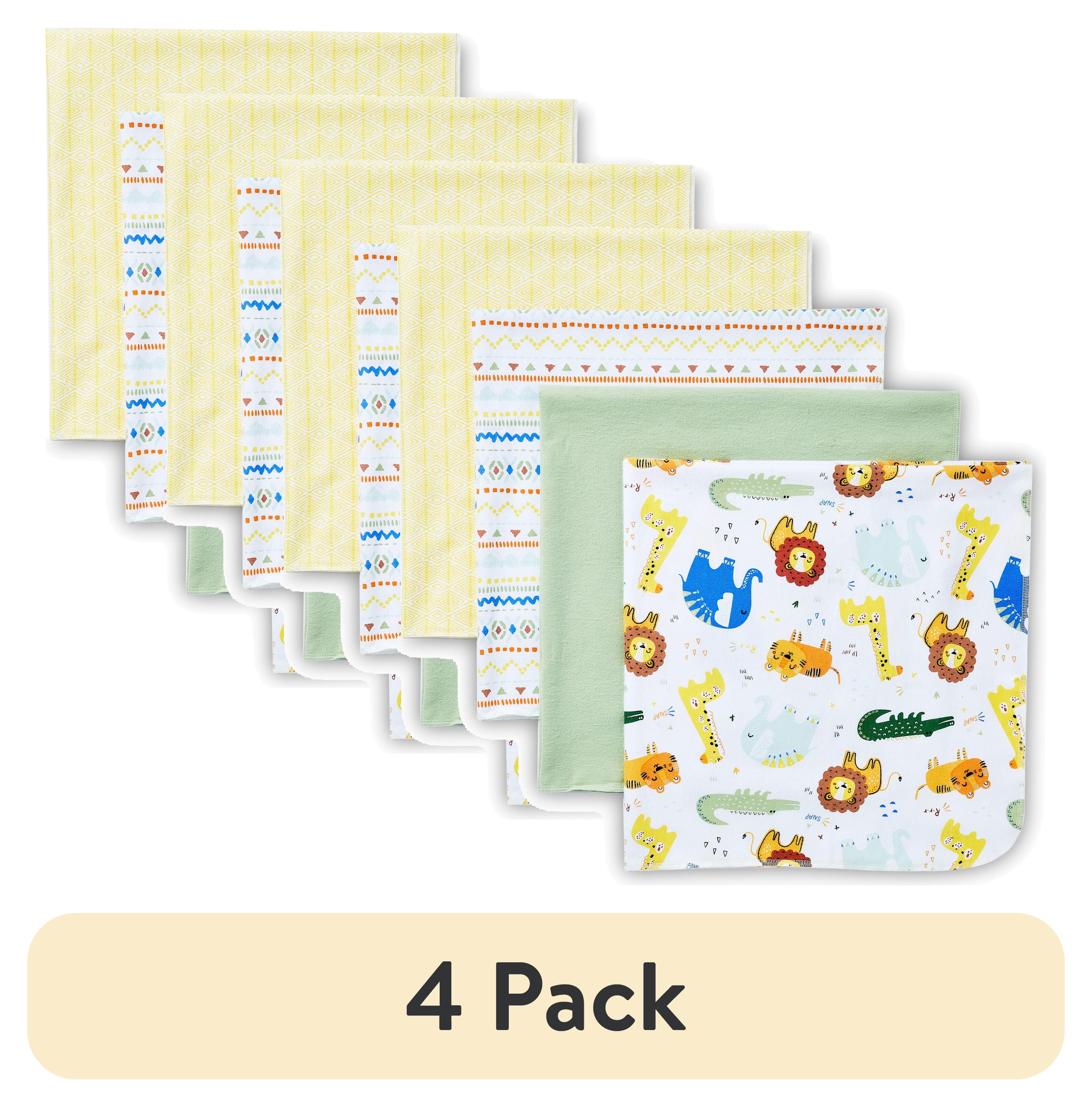 (4 pack) Parent's Choice Cotton Flannel Receiving Blankets for Baby ...