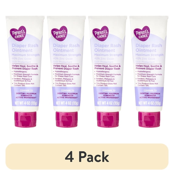 (4 pack) Parent's Choice Maximum Strength Diaper Rash Ointment with Zinc Oxide, 4 oz