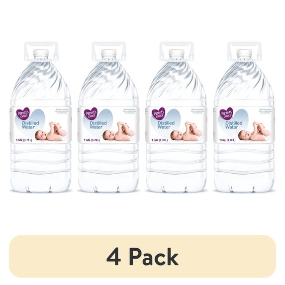 (4 pack) Parent's Choice Distilled Water, 1 Gallon Bottle