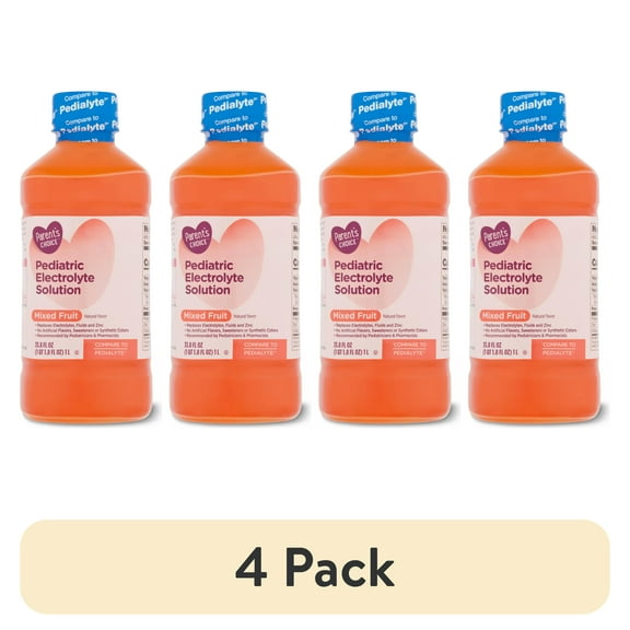 (4 pack) Parent's Choice Electrolyte Solution, Mixed Fruit, 1 Liter