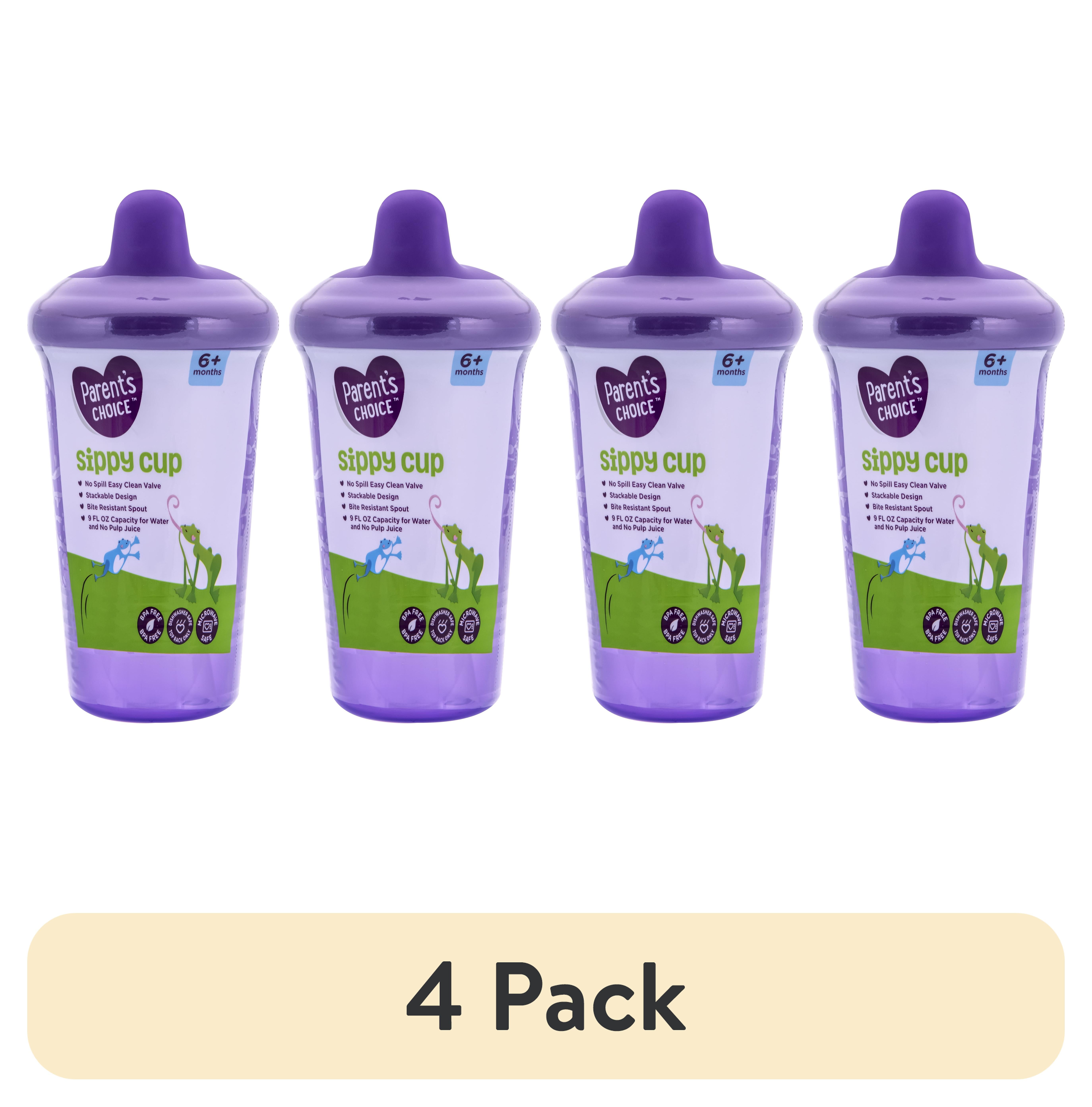 4 pack) Parent's Choice Hard Spout Sippy Cup 6 Months+, Purple, 9