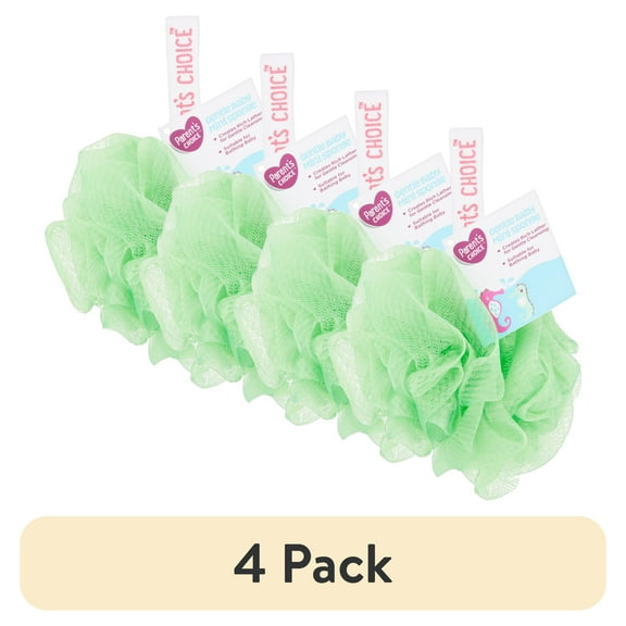 (4 pack) Parent's Choice Mini Gentle Bath Loofah, Bath Sponge for Babies, Color May Vary, for Infants, 1 Count