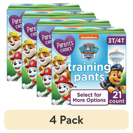 (4 pack) Parent's Choice Paw Patrol Training Pants for Boys, 3T/4T, 21 Count (Select for More Options)