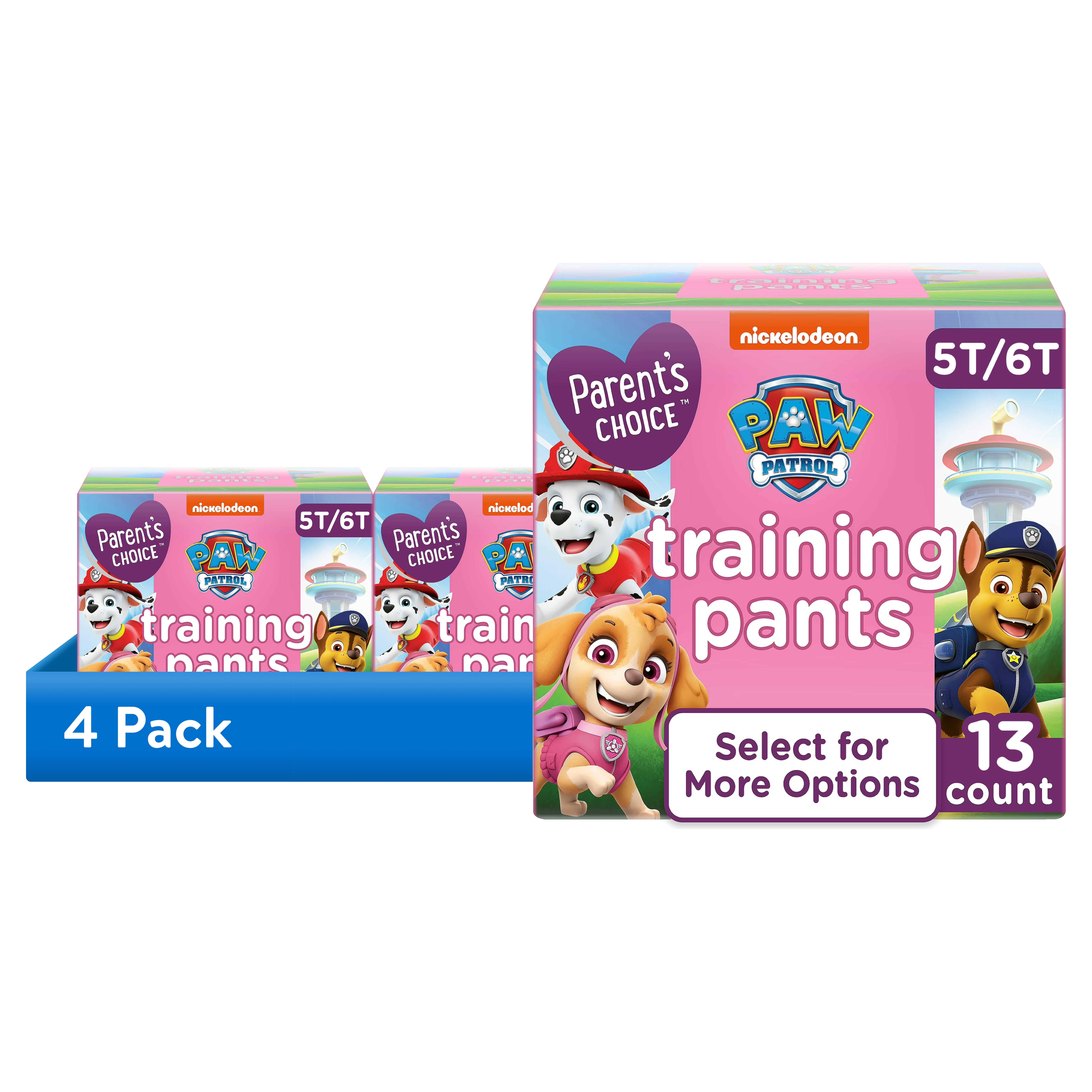 (4 pack) Parent's Choice Paw Patrol Training Pants for Girls, 5T/6T, 13 Count (Select For More Options)