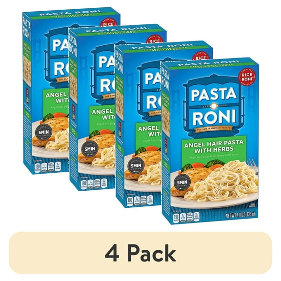 (4 pack) Pasta Roni, Angel Hair Pasta with Herbs, 4.8 Oz, (Pack of 2)